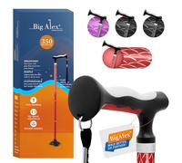 BigAlex Elderly Stick - Adjustable, Foldable, Self-Supporting, Sturdy Walking Stick for Women and Men with Carrying Bag, Non-Slip Base, Stable Walking Support