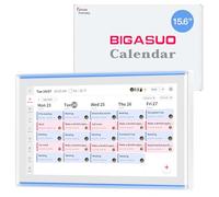 BIGASUO 15.6" Digital Calendar, Full HD Touchscreen Smart Planner-with Task & Reward Meal Plan Great for Family Schedules& Chore Organization, Wall&Desk Mount with LED Reminder Light,Photo Display