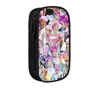 Bigbang Pencil Case for Car Interiors - Attachable Zipper Pouch for Pens, Coins, Toll Tickets (Non-Slip Base)