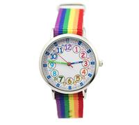 Bigbangbang Analog Kids Watch Learning Watch First Watch Soft Fabric Strap for Reading Time Study Time Nursery Learning Time Pink Girls Watch Girls Age 7-10 Years, royal, Modern