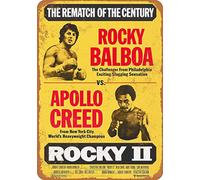 BigBazza Novelty Retro Vintage Wall tin Plaque 20x15cm - Ideal for Pub shed Bar Office Man Cave Home Bedroom Dining Room Kitchen Gift - Rocky 2 Apollo Boxing Fight Movie Metal Sign