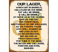 BigBazza Novelty Retro Vintage Wall tin Plaque 20x15cm - Ideal for Pub shed Bar Office Man Cave Home Bedroom Dining Room Kitchen Gift - Beer Prayer Drinkers Quote - Decorative Sign