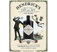 BigBazza Novelty Retro Vintage Wall tin Plaque 20x15cm - Ideal for Pub shed Bar Office Man Cave Home Bedroom Dining Room Kitchen Gift - Hendricks GIN Tonic Drink Metal Sign