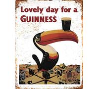 BigBazza Novelty Retro Vintage Wall tin Plaque 20x15cm - Ideal for Pub shed Bar Office Man Cave Home Bedroom Dining Room Kitchen Gift - Guinness Drink Beer Ale Stout Toucan Bird Metal Sign