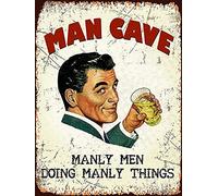 BigBazza Novelty Retro Vintage Wall tin Plaque 28x20cm - Pub Shed Bar Man Cave Bar Office Workshop Home Bedroom Dining Room Kitchen Gift - Doing Manly Things Metal Large A4 Sign