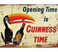 BigBazza Vintage Advertising Wall Tin Plaque 20x15cm - Pub Shed Bar Man Cave Home Bedroom Office Kitchen Gift Metal Sign - Guinness Draught Stout Ale Pint Irish Ireland