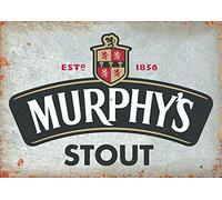 BigBazza Vintage Advertising Wall Tin Plaque 20x15cm - Pub Shed Bar Man Cave Home Bedroom Office Kitchen Gift Metal Sign - Murphys Irish Stout Ale Inspired