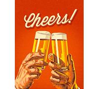 BigBazza Vintage Advertising Wall Tin Plaque 20x15cm - Pub Shed Bar Man Cave Home Bedroom Office Kitchen Gift Metal Sign - Cheers Pint Beer Lager Glass