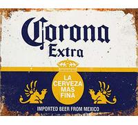 BigBazza Vintage Advertising Wall Tin Plaque 20x15cm - Pub Shed Bar Man Cave Home Bedroom Office Kitchen Gift Metal Sign - Mexico Corona Beer Lager Extra inspired