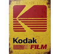 BigBazza Vintage Advertising Wall Tin Plaque 20x15cm - Pub Shed Bar Man Cave Home Bedroom Office Kitchen Gift Metal Sign - Retro Rusty Yellow Red Kodak 35mm Camera Photo photographic Film Shop