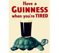 BigBazza Vintage Advertising Wall Tin Plaque 20x15cm - Pub Shed Bar Man Cave Home Bedroom Office Kitchen Gift Metal Sign - Guinness Draught Stout Ale Pint Irish Ireland