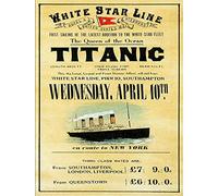BigBazza Vintage Advertising Wall Tin Plaque 20x15cm - Pub Shed Bar Man Cave Home Bedroom Office Kitchen Gift Metal Sign - Titanic White Star Line Retro Ship Iceberg Poster