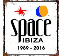 BigBazza Vintage Advertising Wall Tin Plaque Large Square 20x20cm Pub Shed Bar Man Cave Home Bedroom Office Kitchen Gift Metal Sign - Space Nightclub Club Music Bossa Ibiza inspired