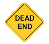 BigBazza Vintage Advertising Wall Tin Plaque Large Square 20x20cm Pub Shed Bar Man Cave Home Bedroom Office Kitchen Gift Metal Sign - Warning Yellow Hazard Car Road Dead End