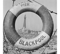 BigBazza Vintage Advertising Wall Tin Plaque Large Square 20x20cm Pub Shed Bar Man Cave Home Bedroom Office Kitchen Gift Metal Sign - Blackpool Central Pier Tower Holiday Coast Seaside Postcard