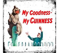 BigBazza Vintage Advertising Wall Tin Plaque Large Square 20x20cm Pub Shed Bar Man Cave Home Bedroom Office Kitchen Gift Metal Sign - My Goodness Guinness Ireland Irish Stout Beer Ale inspired