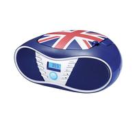 BigBen Connected CD58 FM and MP3 Player with English Flag Design, Blue / Red