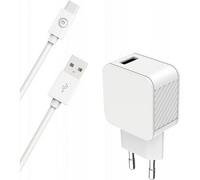 BigBen Connected USB A Mains Charger 3A FastCharge USB A/USB C Cable, White
