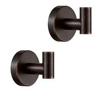 BigBig Home Bronze Towel Hooks, Bathroom Robe Hook Oil Rubbed, Bath Farmhouse Coat Clothes Hook Wall Mounted Rustic 2 Pack for Kitchen Washroom