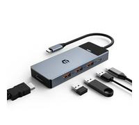 BIGBIG WON Multiport Adapter USB C, 5-in-1 USB C Splitter with HDMI 4K @ 60Hz, 3 x 10Gbps USB 3.2 Gen 2, 100W PD, USB C Hub for Surface and More Type C Devices