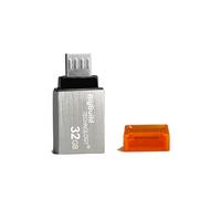 BigBuild Technology 32GB Silver Dual Drive MicroB OTG USB Memory Stick compatible with Oppo A11k, A12, A15, A16, A17, A31, A35, A8 Mobile