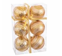 BigBuy Christmas Christmas Balls Gold Plastic Spiral 8 x 8 x 8 cm (6 Units)