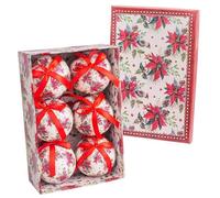BigBuy Christmas Christmas Balls Multi-Coloured Paper Polyfoam Flower 7.5 x 7.5 x 7.5 cm (6 Units)
