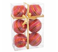 BigBuy Christmas Christmas Balls Red Plastic Spiral 8 x 8 x 8 cm (6 Units)