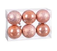 BigBuy Christmas Christmas Baubles Beige Plastic 8 x 8 x 8 cm (6 Units)