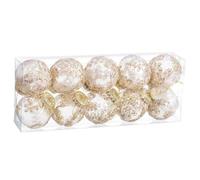 BigBuy Christmas Christmas Baubles Champagne Plastic Woven 6 x 6 x 6 cm (10 Units)