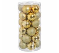 BigBuy Christmas Christmas Baubles Gold Plastic Glitter 6 x 6 x 6 cm (30 Units)