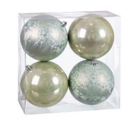 BigBuy Christmas Christmas Baubles Green Plastic 10 x 10 x 10 cm (4 Units)