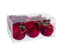 BigBuy Christmas Christmas Baubles Multicoloured Bordeaux Corduroy Foam 6 x 6 x 6 cm (6 Units)