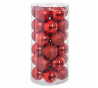 BigBuy Christmas Christmas Baubles Red Plastic Glitter 6 x 6 x 6 cm (30 Units)