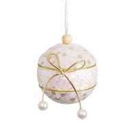 BigBuy Christmas Christmas Baubles White Gold Polyfoam Woven Ribbon 6 x 6 x 6 cm (6 Units)