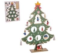 BigBuy Christmas Christmas Ornament Multi-Coloured MDF Wood Christmas Tree 26 cm