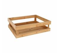 BigBuy Home Bamboo Snack Tray 32.5 x 26.5 x 10 cm (Pack of 3)