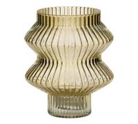 BigBuy Home Vase Yellow Glass 16.5 x 16.5 x 20 cm