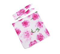 Bigbuyu Baby Receiving Blanket with Headbands Newborn Baby Floral Printed Baby Shower Swaddle Gift