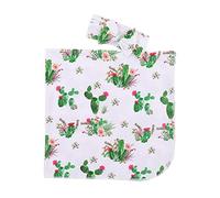 Bigbuyu Newborn Receiving Blankets Headband Set 2pcs Soft Unisex Swaddle Wrap for Boys and Girls