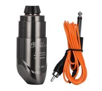 Bigcan Compact Rotary Tattoo Pen - Professional Short Tattoo Machine with RCA Cord, Ergonomic Grip, and Adjustable Cartridge Depth for Artists,Black