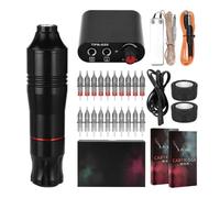 Bigcan Complete Rotary Tattoo Pen Kit - Professional Tattoo Machine with Mini Power Supply, Foot Pedal, and 20 Cartridges for Artists