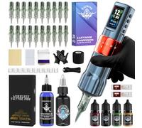 Bigcan Professional Rotary Wireless Tattoo Pen with with Adjustable Stroke 2.0-4.2mm,Color Screen - Coreless Motor Tattoo Machine,1600mAh Battery for Artists,Flawless Lining and Shading,Orange
