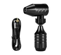Bigcan Rotary Tattoo Pen Machine RCA Connection, Aluminum Alloy Long Body Rotary Tattoo Pen with 3.5mm Stroke, Low Noise Strong Motor 9000RPM for Professional Tattoo Artists,Black