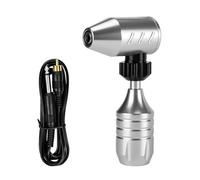 Bigcan Rotary Tattoo Pen Machine RCA Connection, Aluminum Alloy Long Body Rotary Tattoo Pen with 3.5mm Stroke, Low Noise Strong Motor 9000RPM for Professional Tattoo Artists,Silver