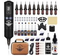 Bigcan Wireless Rotary Tattoo Pen Kit - 1800mAh Rechargeable Battery Pen with LCD Display, Adjustable Voltage (4-12V), Japan Motor, 3.5mm Stroke, Complete Set,Gray,B Set