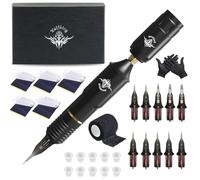 Bigcan Wireless Tattoo Machine Kit RCA Pen Adjustable 6V 11V Voltage Brushless Motor USB C Charging for Lining and Shading,Black Gold,B