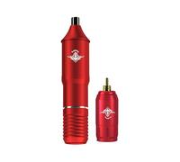 Bigcan Wireless Tattoo Machine Kit RCA Pen Adjustable 6V 11V Voltage Brushless Motor USB C Charging for Lining and Shading,Red,A