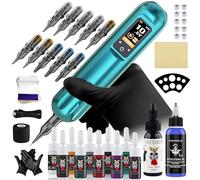 Bigcan Wireless Tattoo Pen Kit for Beginners Professional Rotary Tattoo Machine Set with LCD Screen 1800mAh Battery Adjustable Voltage 4-12V Type-C Rechargeable Cordless Tattoo Equipment,C