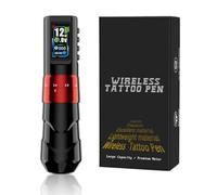 Bigcan Wireless Tattoo Pen Kit with 1600mAh Battery Professional Rotary Tattoo Machine with Adjustable 2.0-4.2mm Stroke for Lining Shading for Artists Beginners,Red,1 Battery